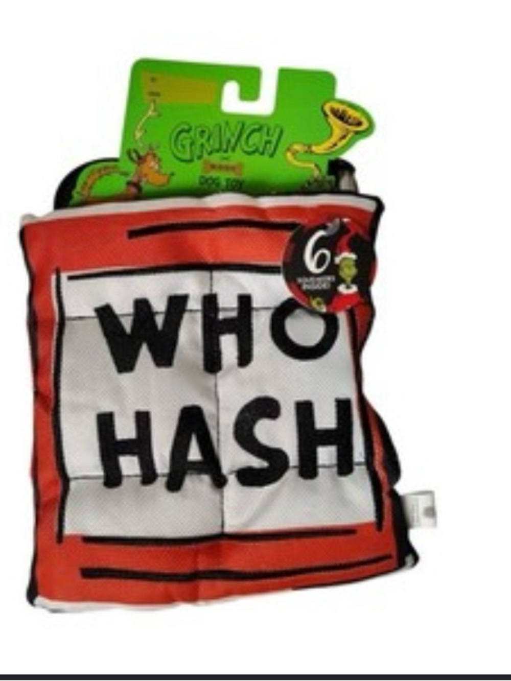 Dr. Seuss The Grinch "Who Hash" Plush Dog Toy